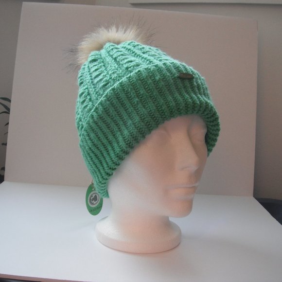 Hand Knitted Hat Toque Adult One Size Acrylic Color Jade - 007 Hand knit by me - Picture 8 of 12